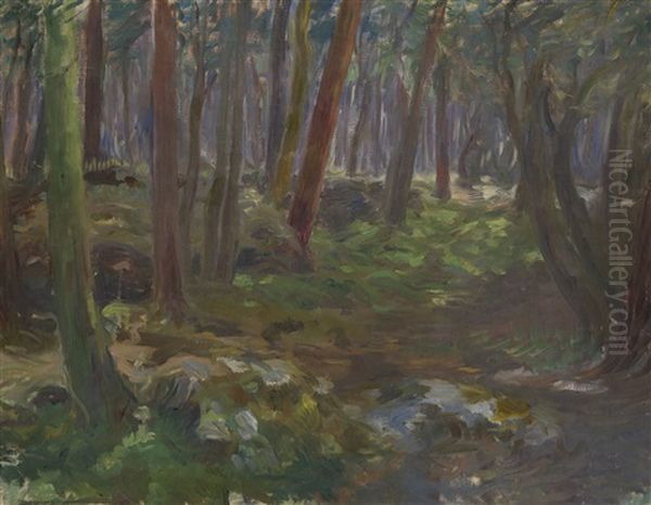 Woodland Scene Oil Painting by Konstantin Kuznetsov