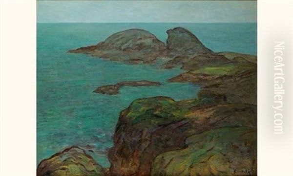 Les Rochers Au Val Andre Oil Painting by Konstantin Kuznetsov