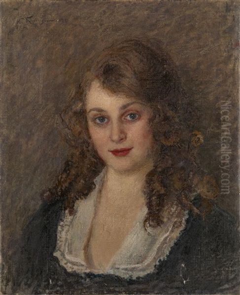 Portrait Of Galochka Brailovskaya Oil Painting by Nikolai Dmitrievich Kuznetsov