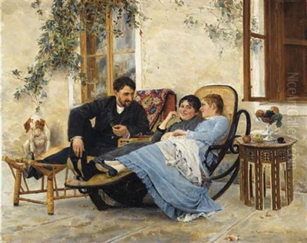 Apres Le Dejeuner Oil Painting by Nikolai Dmitrievich Kuznetsov