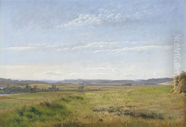 Danische Sommerlandschaft Mit Weitem Himmel Oil Painting by Vilhelm Peter Karl Kyhn