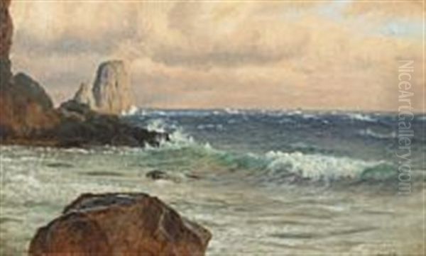 Marine At Capri Oil Painting by Vilhelm Peter Karl Kyhn