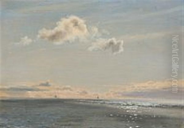 A Sunny Day At Sea Oil Painting by Vilhelm Peter Karl Kyhn