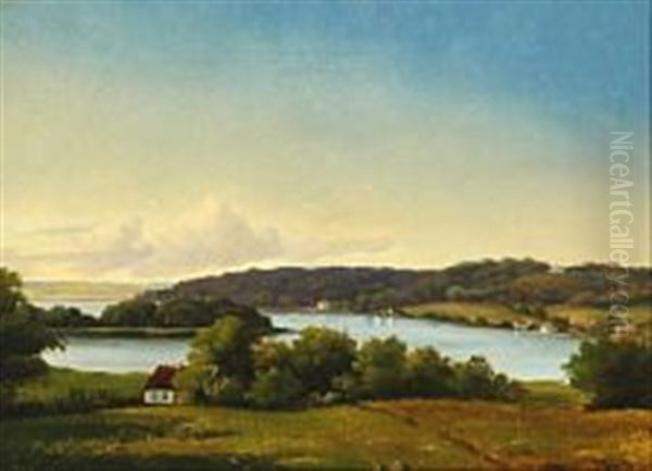 View Of Fredensborg Castle In The Evening Sun by Vilhelm Peter Karl Kyhn