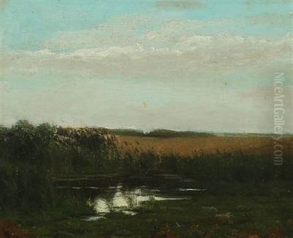 Landscape From A Bog Near Ry Oil Painting by Vilhelm Peter Karl Kyhn