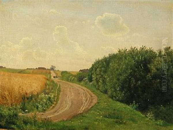 Lige Ud Af Landevejen Oil Painting by Vilhelm Peter Karl Kyhn