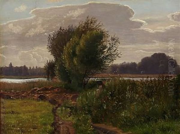 Summer Day At A Lake Oil Painting by Vilhelm Peter Karl Kyhn