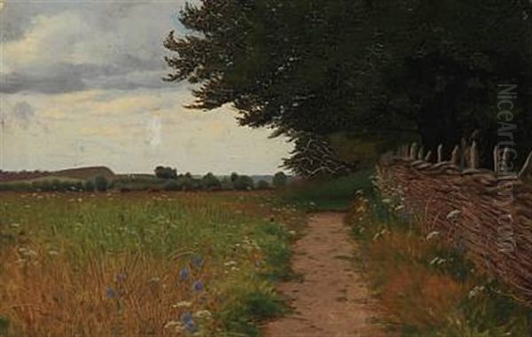 Summer Landscape Oil Painting by Vilhelm Peter Karl Kyhn