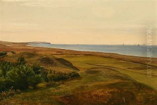 Udsigt Fra Hornbaek Mod Nakkehoved I Gilleleje (landscape From Hornbaek With A View Towards Nakkehoved, Denmark) Oil Painting by Vilhelm Peter Karl Kyhn