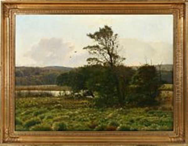 October Eftermiddag I Egnen Om Himmelbjerg, Jylland Oil Painting by Vilhelm Peter Karl Kyhn