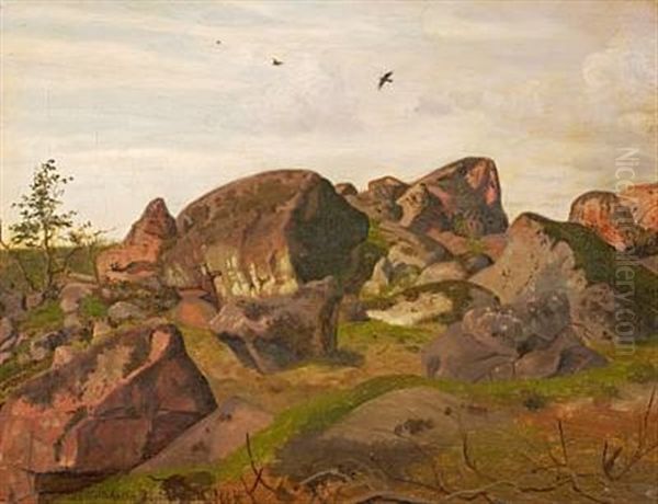 Big Rocks At Rosjo Near Stockholm Oil Painting by Vilhelm Peter Karl Kyhn