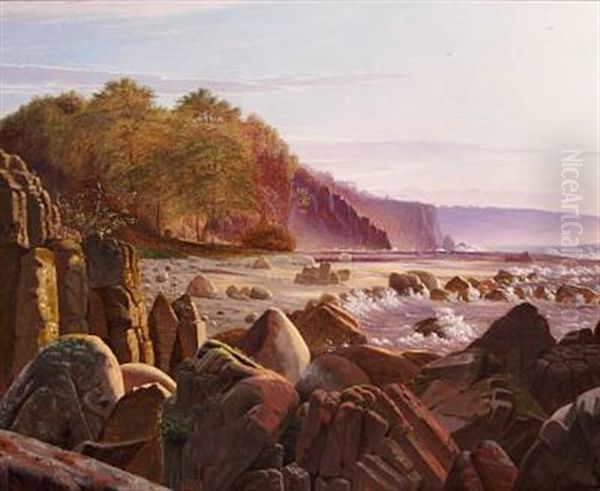 Fra Kysten Ved Ro, Bornholm Oil Painting by Vilhelm Peter Karl Kyhn