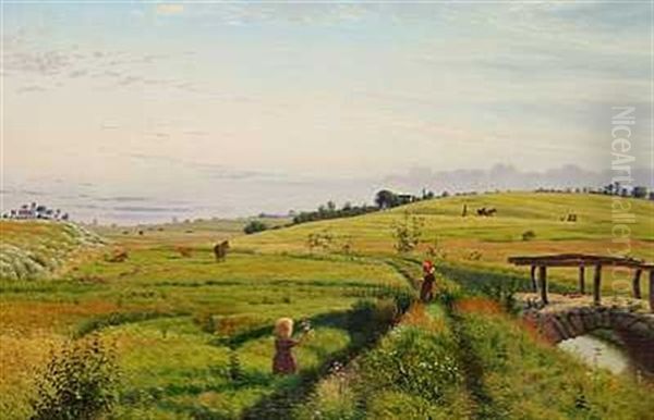 Sommerlandskab. Motivet Fra Ostkysten Af Jylland Oil Painting by Vilhelm Peter Karl Kyhn