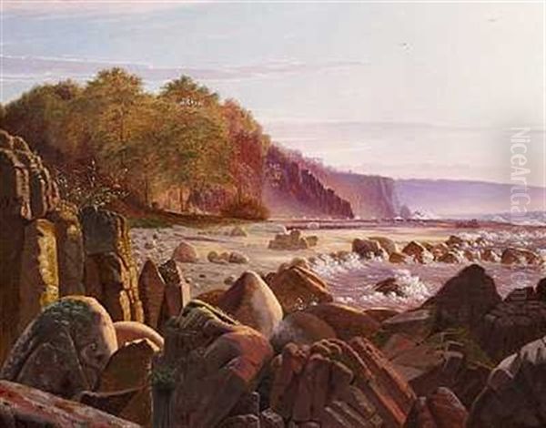 Fra Kysten Ved Ro, Bornholm Oil Painting by Vilhelm Peter Karl Kyhn