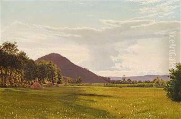 Landskab Med Hostakke Oil Painting by Vilhelm Peter Karl Kyhn