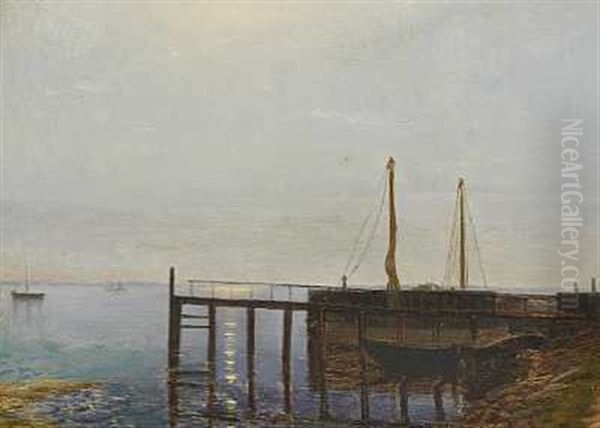 Parti Fra Taarbaek Havn Oil Painting by Vilhelm Peter Karl Kyhn