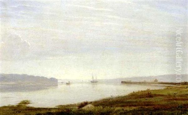 Parti Fra Vejle Fjord Oil Painting by Vilhelm Peter Karl Kyhn