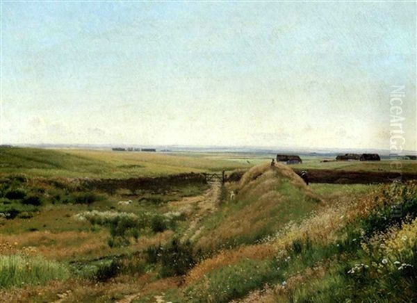 Dansk Sommerlandskab Oil Painting by Vilhelm Peter Karl Kyhn