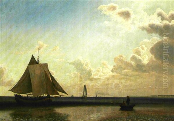 Sejltur I Sundet Oil Painting by Vilhelm Peter Karl Kyhn