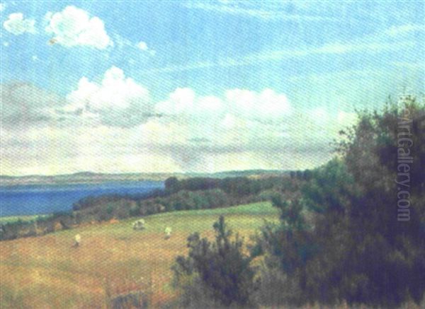 Ved Horsens Fjord, Bygevejr Oil Painting by Vilhelm Peter Karl Kyhn