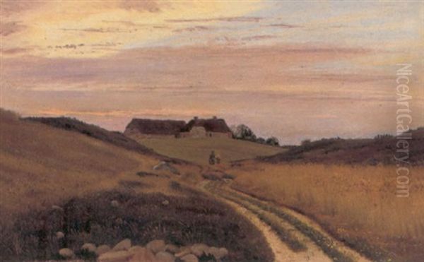 Efter Solnedgang, Viborgegnen Oil Painting by Vilhelm Peter Karl Kyhn