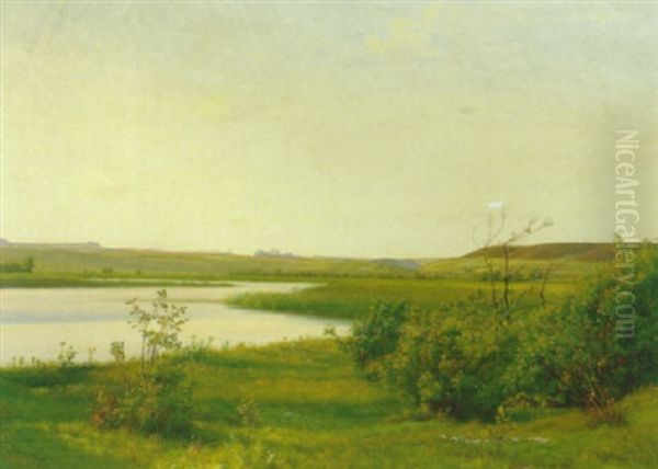 Jysk Sommerlandskab Med Alob Oil Painting by Vilhelm Peter Karl Kyhn