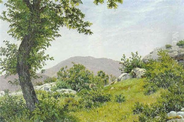 Landskab Fra Chambery Oil Painting by Vilhelm Peter Karl Kyhn