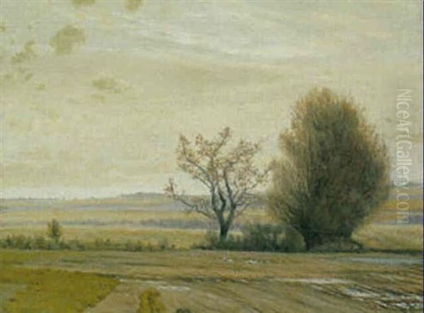 Efterarsmorgen, Rye Station Oil Painting by Vilhelm Peter Karl Kyhn