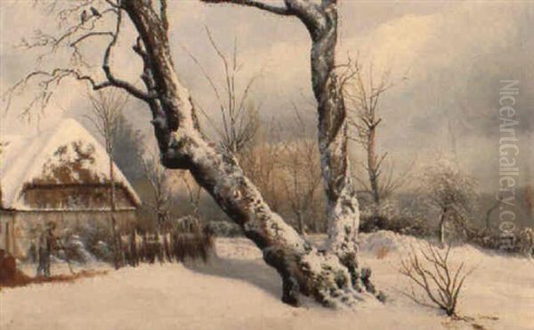 Vinterlandskab Oil Painting by Vilhelm Peter Karl Kyhn