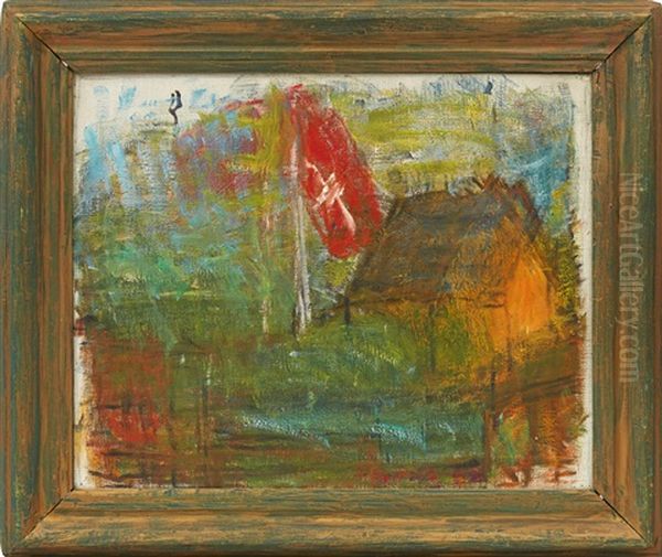 Grannens Flagga Oil Painting by Carl Kylberg