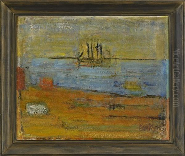 Segelfartyg - Skepp Gar Forbi Oil Painting by Carl Kylberg