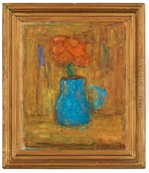 Bla Kruka (blue Jar) Oil Painting by Carl Kylberg