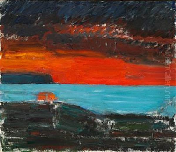 Sunset Over The Sea Oil Painting by Carl Kylberg