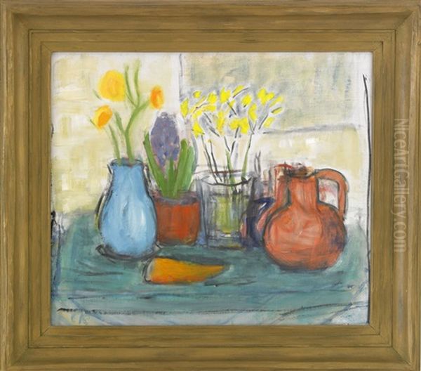 Blommor Och Krukor Oil Painting by Carl Kylberg