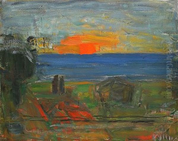 Infor Solnedgang (preliminary Study) Oil Painting by Carl Kylberg