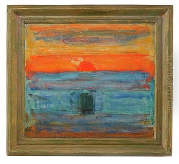 Solnedgang I Havet Oil Painting by Carl Kylberg