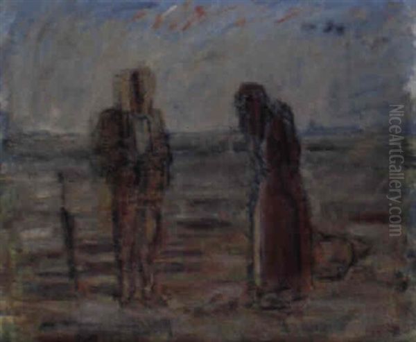 Angelus (efter Millet) Oil Painting by Carl Kylberg