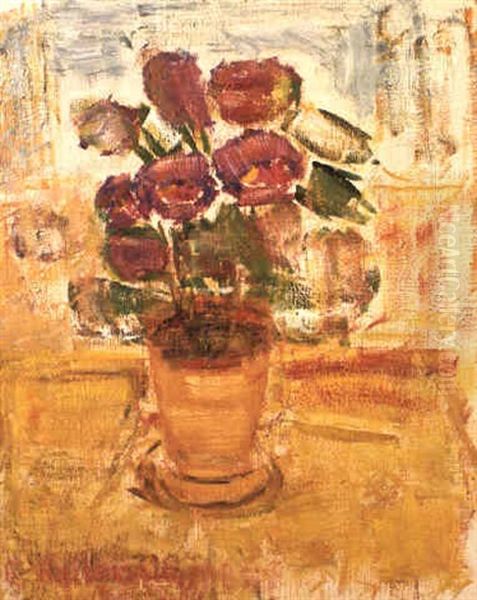 Blommor I Kruka Oil Painting by Carl Kylberg