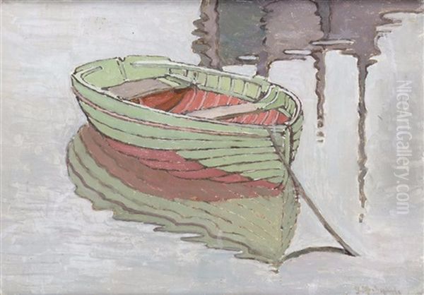 Study Of A Punt, Mousehole Oil Painting by Georgina Moutray Kyle