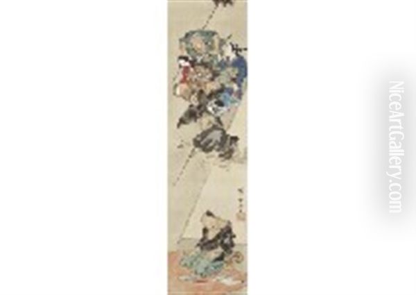 Otsu Painting Oil Painting by Kawanabe Kyosai