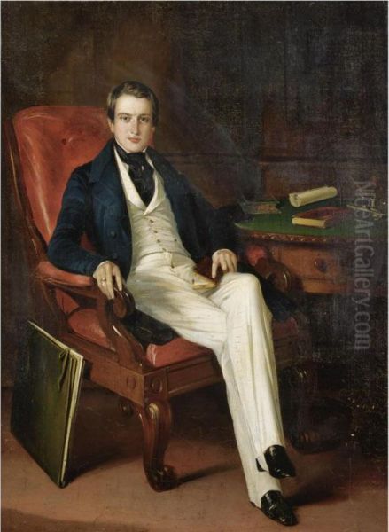 Portrait Of A Major General John Liddell Of The Bombay Army, Cbe(1804-1873) Oil Painting by George Beechey