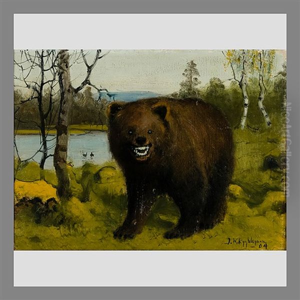 Bear Oil Painting by Juho Kyyhkynen