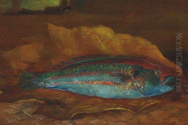 Parrot Fish (study) Oil Painting by John La Farge