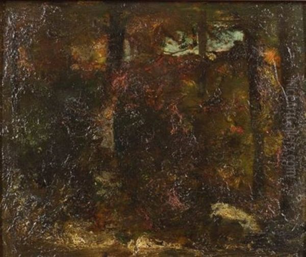 Wood Interior Oil Painting by John La Farge