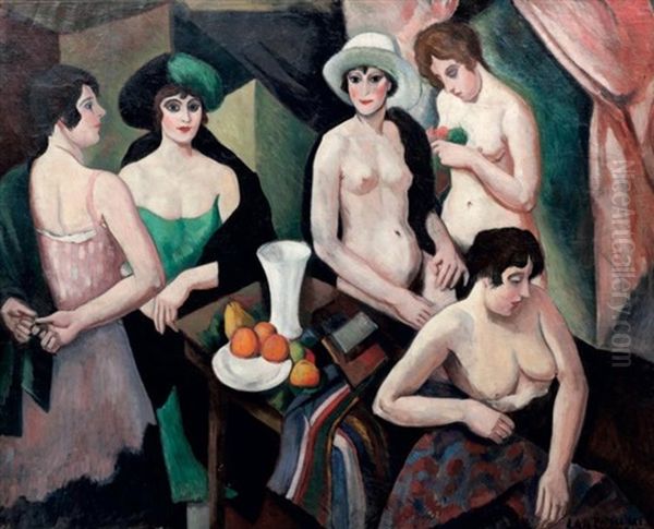 Reunion De Femmes Oil Painting by Amedee Marie Dominique Dubois de La Patelliere