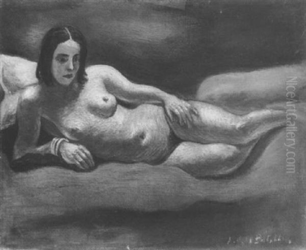 Jeune Femme Nue Couchee Oil Painting by Amedee Marie Dominique Dubois de La Patelliere