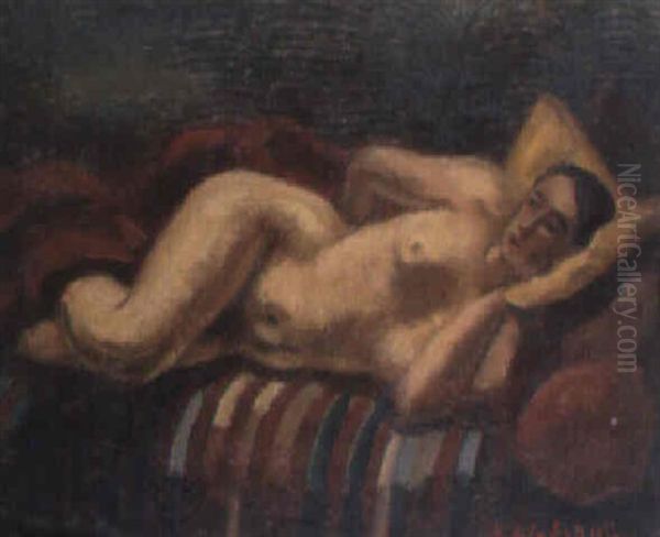 Nu Couche Sur Un Divan Oil Painting by Amedee Marie Dominique Dubois de La Patelliere