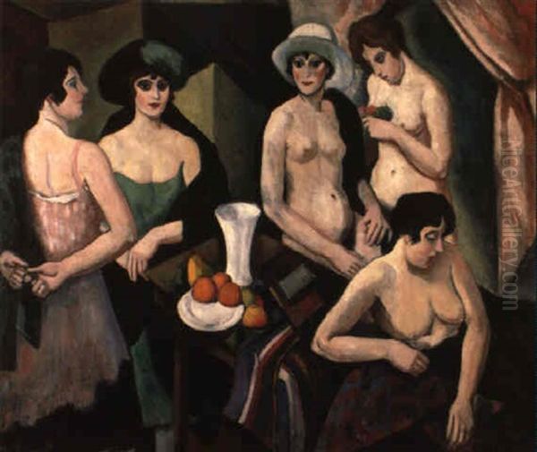 Cinq Femmes Dans L'atelier Oil Painting by Amedee Marie Dominique Dubois de La Patelliere