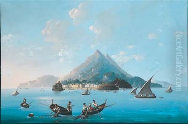 Vue D'ischia Oil Painting by Gioacchino La Pira