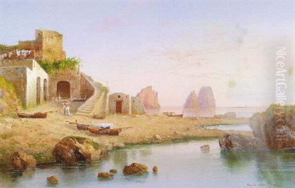 Piccola Marina, Capri Oil Painting by Gioacchino La Pira